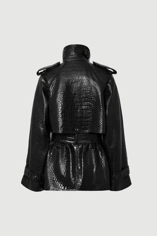 Envelope1976 Majorstuen trench short Jacket Black croc
