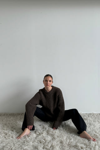 Envelope1976 Seoul knit - Alpaca, Cotton & Merino Sweater Brown